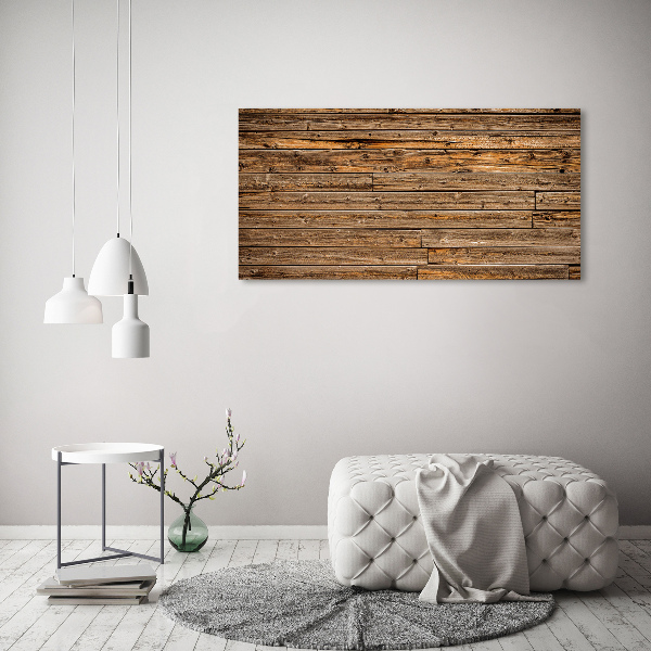 Impresión en cristal con acabado brillante horizontal pared de madera