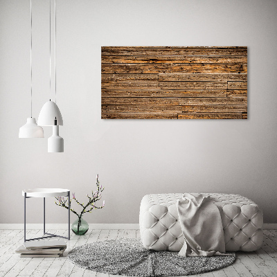 Impresión en cristal con acabado brillante horizontal pared de madera