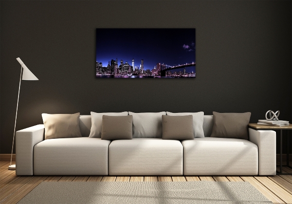 Foto en cristal de alta calidad con impresión uv horizontal Puente de Brooklyn