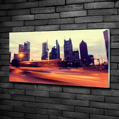 Cuadro de cristal templado moderno horizontal Shanghái de noche