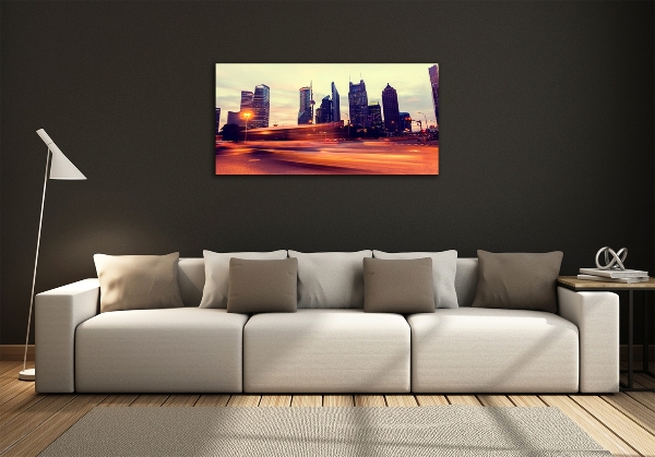 Cuadro de cristal templado moderno horizontal Shanghái de noche