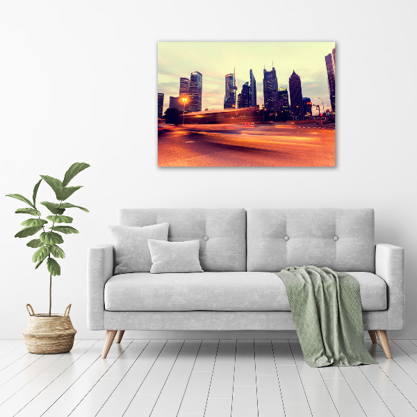 Cuadro de cristal templado moderno horizontal Shanghái de noche
