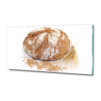 Cuadro decorativo de vidrio para salón horizontal Pan y trigo