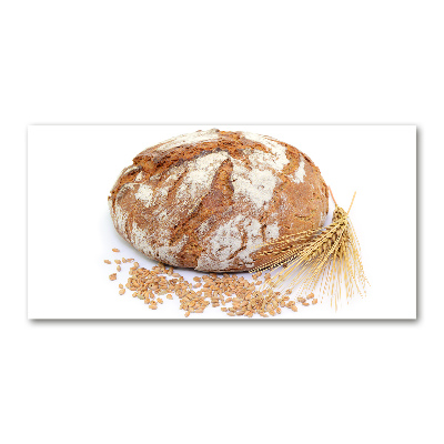 Cuadro decorativo de vidrio para salón horizontal Pan y trigo