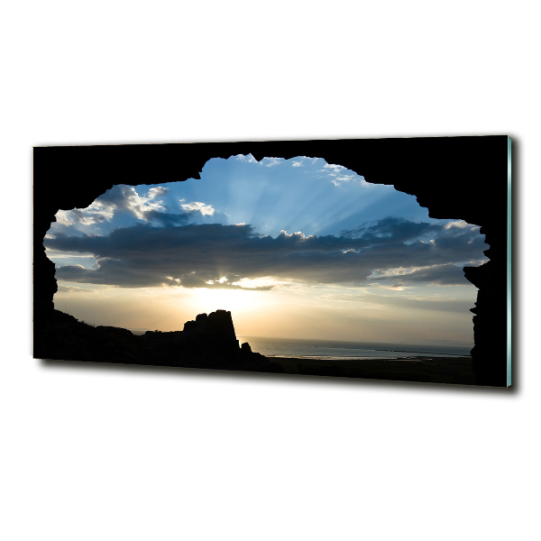 Cuadro de cristal templado moderno horizontal Atardecer