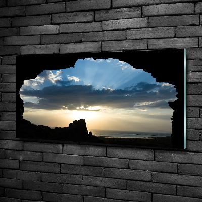 Cuadro de cristal templado moderno horizontal Atardecer