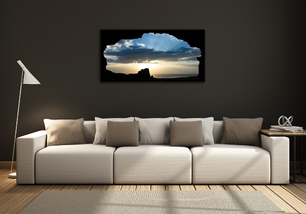 Cuadro de cristal templado moderno horizontal Atardecer