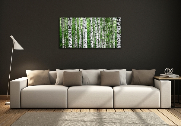 Cuadro de cristal templado moderno horizontal Abedules