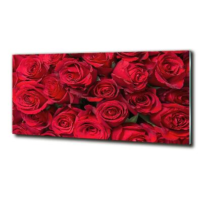 Foto en cristal de alta calidad con impresión uv horizontal rosas rojas