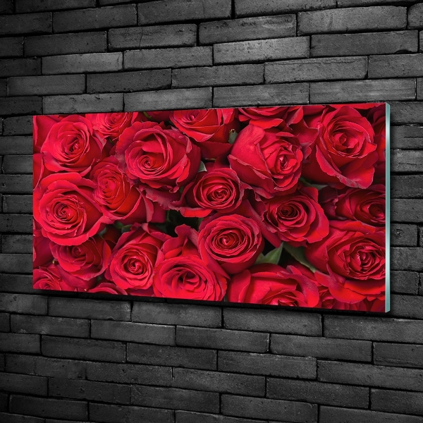 Foto en cristal de alta calidad con impresión uv horizontal rosas rojas