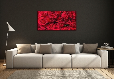 Foto en cristal de alta calidad con impresión uv horizontal rosas rojas