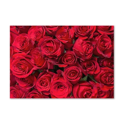 Foto en cristal de alta calidad con impresión uv horizontal rosas rojas