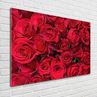 Foto en cristal de alta calidad con impresión uv horizontal rosas rojas