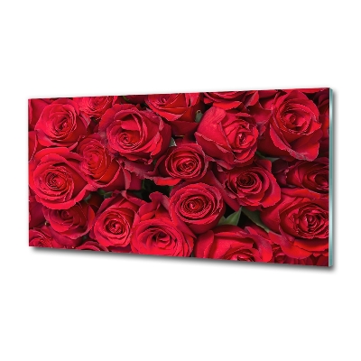 Foto en cristal de alta calidad con impresión uv horizontal rosas rojas