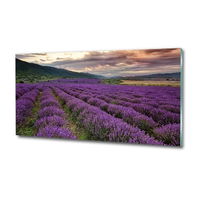 Foto en cristal de alta calidad con impresión uv horizontal campo de lavanda