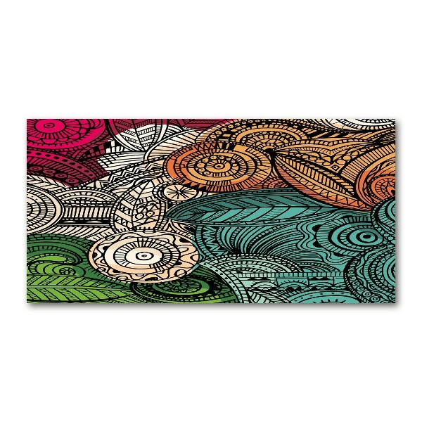 Impresión en cristal con acabado brillante horizontal Plumas abstractas