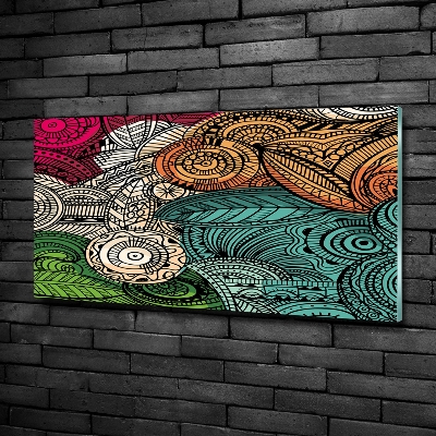 Impresión en cristal con acabado brillante horizontal Plumas abstractas