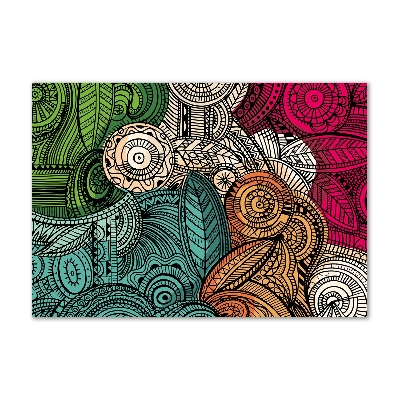 Impresión en cristal con acabado brillante horizontal Plumas abstractas