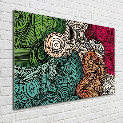 Impresión en cristal con acabado brillante horizontal Plumas abstractas