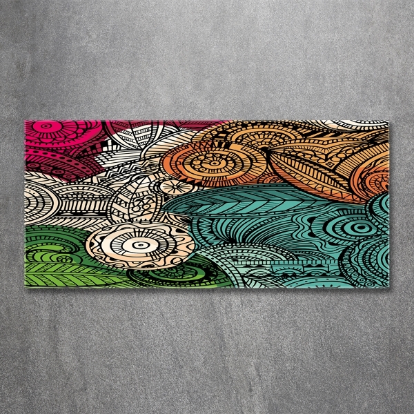 Impresión en cristal con acabado brillante horizontal Plumas abstractas