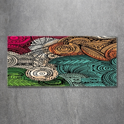 Impresión en cristal con acabado brillante horizontal Plumas abstractas