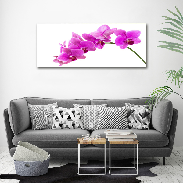 Foto en cristal de alta calidad con impresión uv horizontal Orquídea rosa