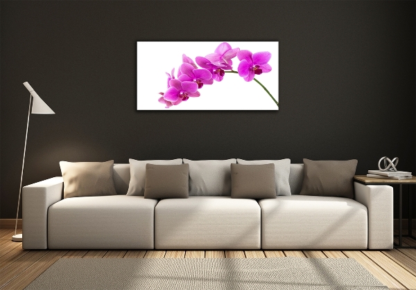 Foto en cristal de alta calidad con impresión uv horizontal Orquídea rosa