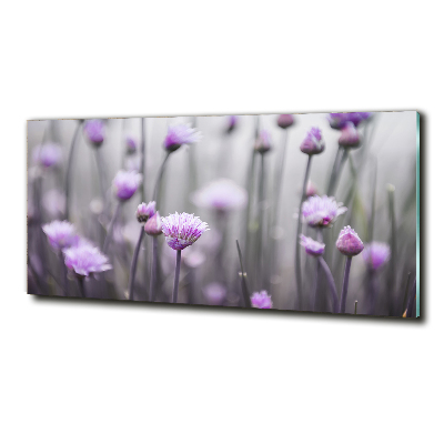 Cuadro de cristal templado moderno horizontal flores de cebollino