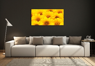 Impresión en cristal con acabado brillante horizontal Girasoles