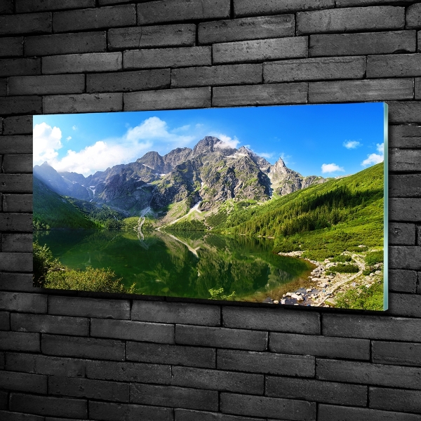 Impresión en cristal con acabado brillante horizontal El ojo de mar de los montes Tatra