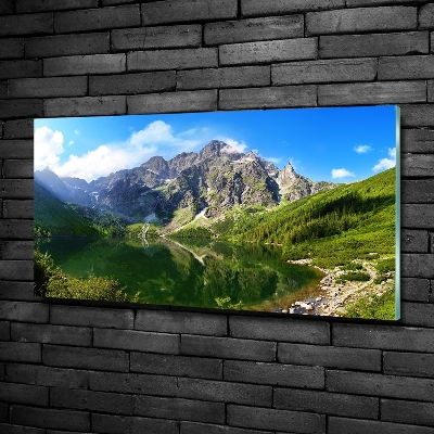 Impresión en cristal con acabado brillante horizontal El ojo de mar de los montes Tatra