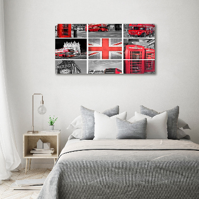 Impresión en cristal con acabado brillante horizontal Collage de Londres