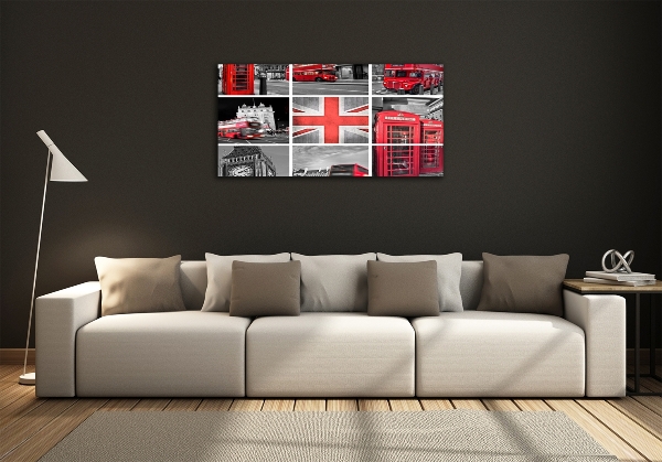 Impresión en cristal con acabado brillante horizontal Collage de Londres