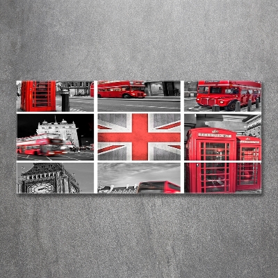 Impresión en cristal con acabado brillante horizontal Collage de Londres