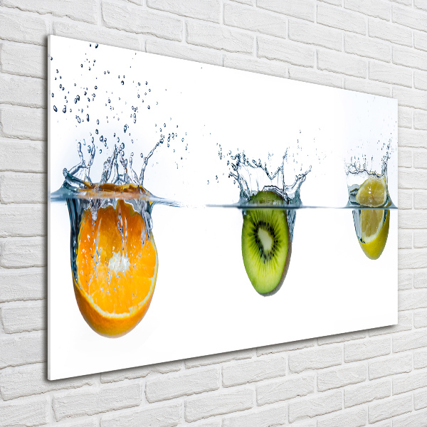 Impresión en cristal con acabado brillante horizontal Frutas bajo el agua