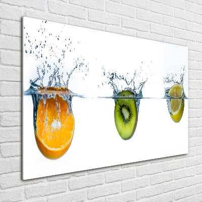 Impresión en cristal con acabado brillante horizontal Frutas bajo el agua