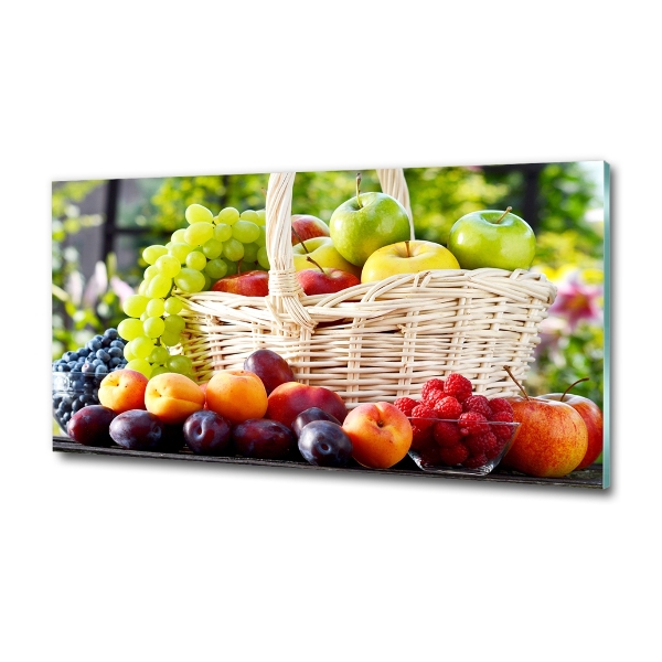 Foto en cristal de alta calidad con impresión uv horizontal Cesta de frutas