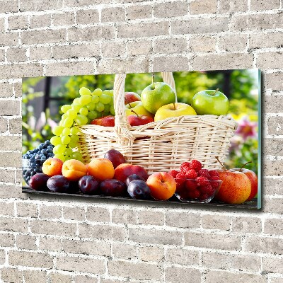 Foto en cristal de alta calidad con impresión uv horizontal Cesta de frutas