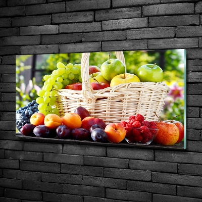 Foto en cristal de alta calidad con impresión uv horizontal Cesta de frutas