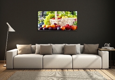 Foto en cristal de alta calidad con impresión uv horizontal Cesta de frutas