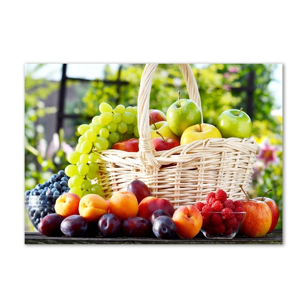 Foto en cristal de alta calidad con impresión uv horizontal Cesta de frutas