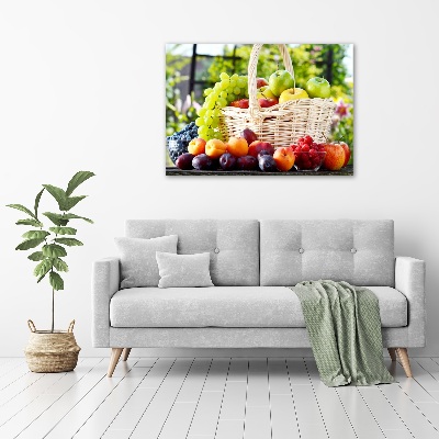Foto en cristal de alta calidad con impresión uv horizontal Cesta de frutas
