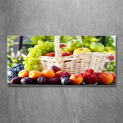 Foto en cristal de alta calidad con impresión uv horizontal Cesta de frutas