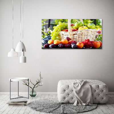Foto en cristal de alta calidad con impresión uv horizontal Cesta de frutas