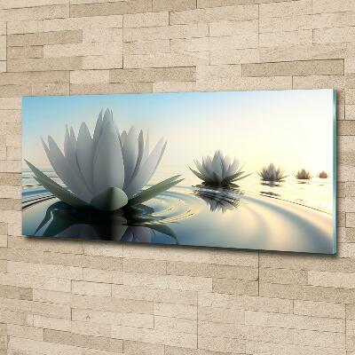 Foto en cristal de alta calidad con impresión uv horizontal flor de loto