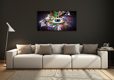 Foto en cristal de alta calidad con impresión uv horizontal Ojo abstracto