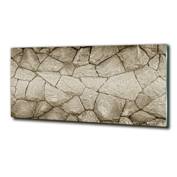 Cuadro decorativo de vidrio para salón horizontal Muro de piedra