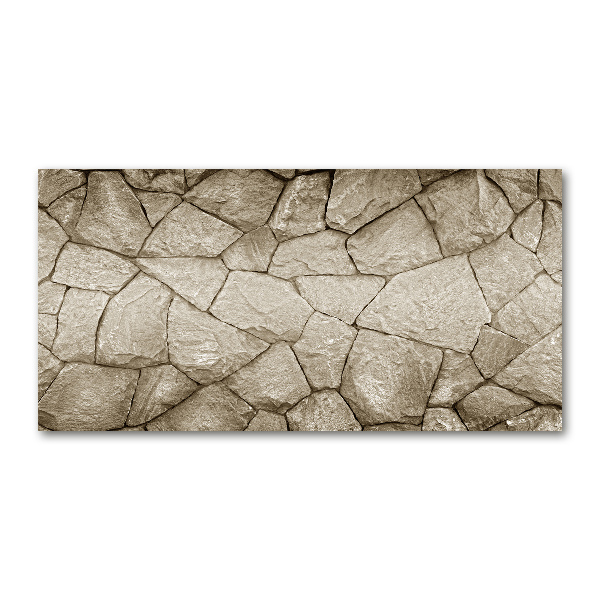 Cuadro decorativo de vidrio para salón horizontal Muro de piedra