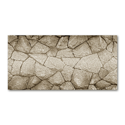 Cuadro decorativo de vidrio para salón horizontal Muro de piedra