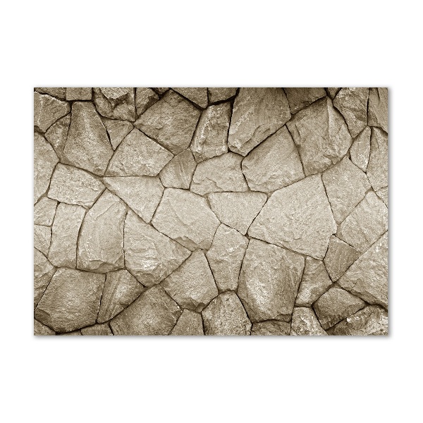 Cuadro decorativo de vidrio para salón horizontal Muro de piedra